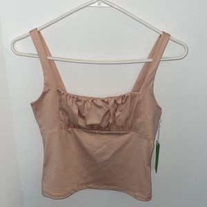 Forever21 Nude Pink Ruched Crop Top